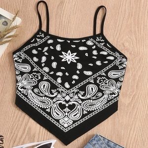 Paisley Print Hanky Hem Cami